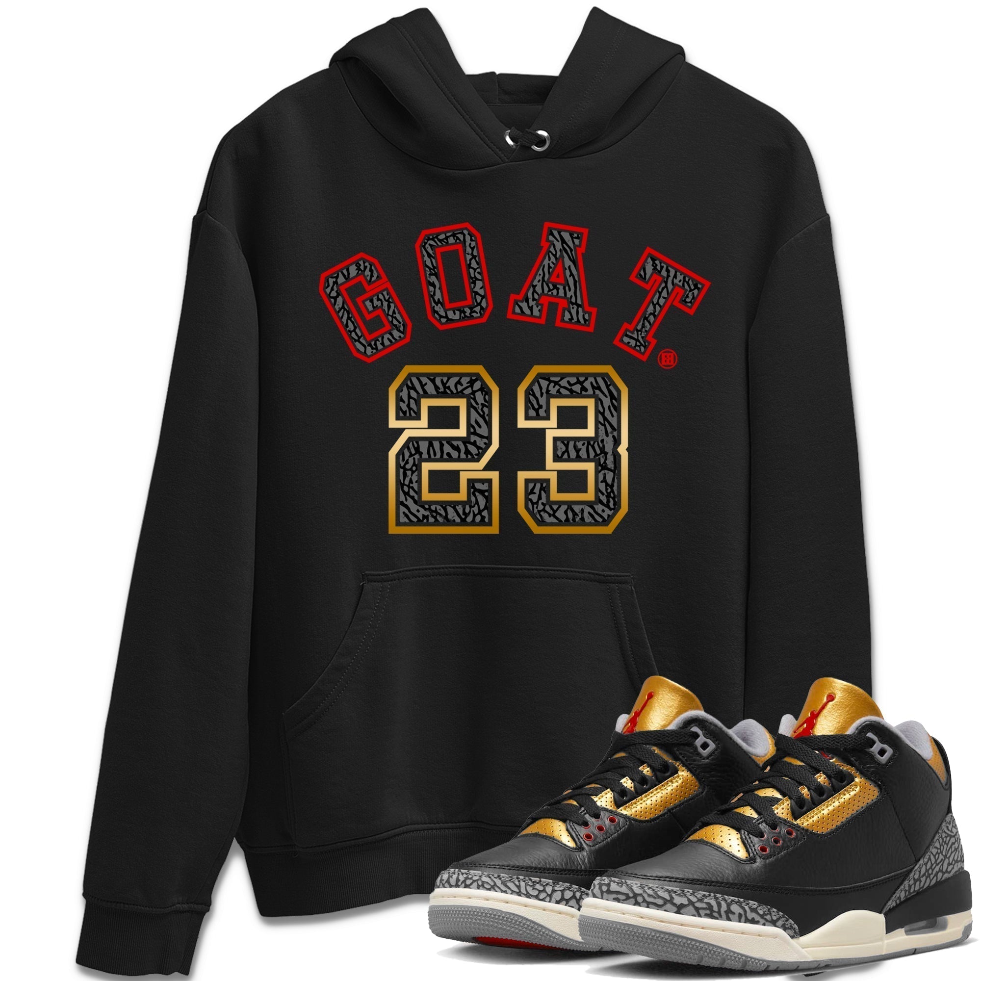 Goat 23 Unisex Tops - Air Jordan 3 Black Gold