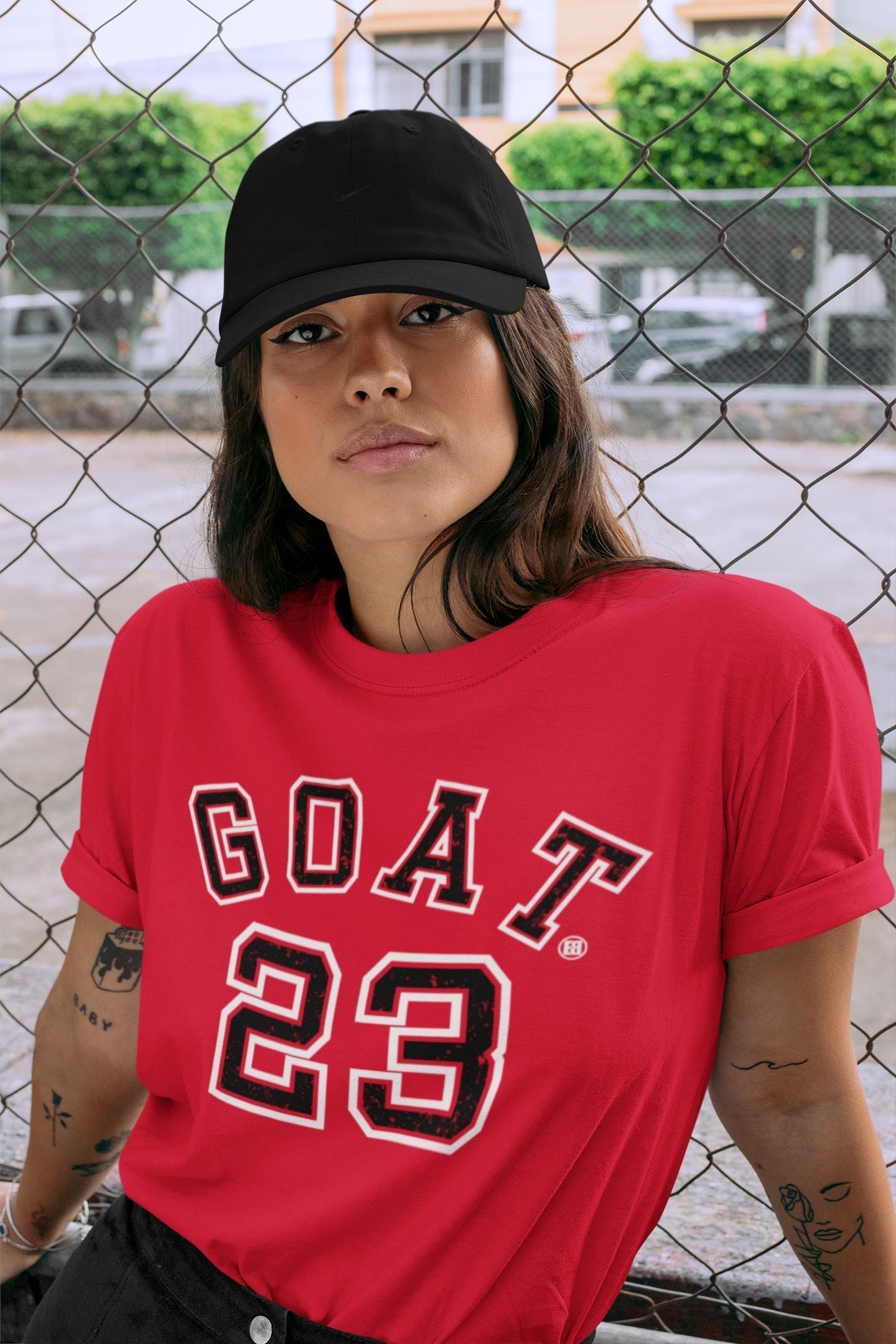 Goat 23 Unisex Tops - Air Jordan 4 Red Thunder