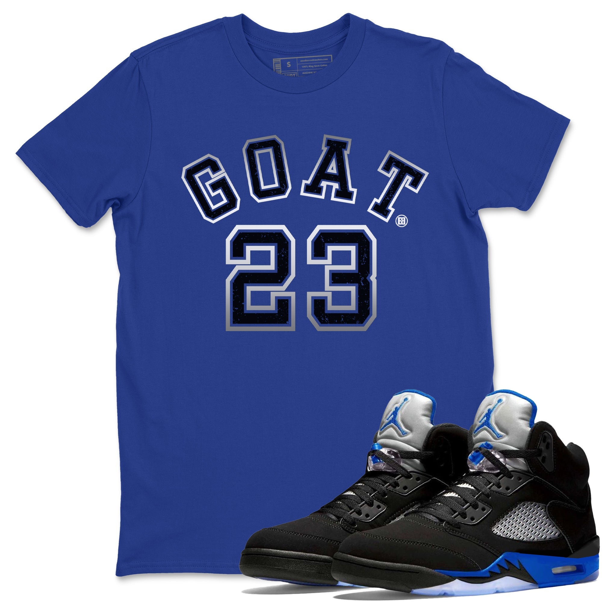 Goat 23 Unisex Tops - Air Jordan 5 Racer Blue