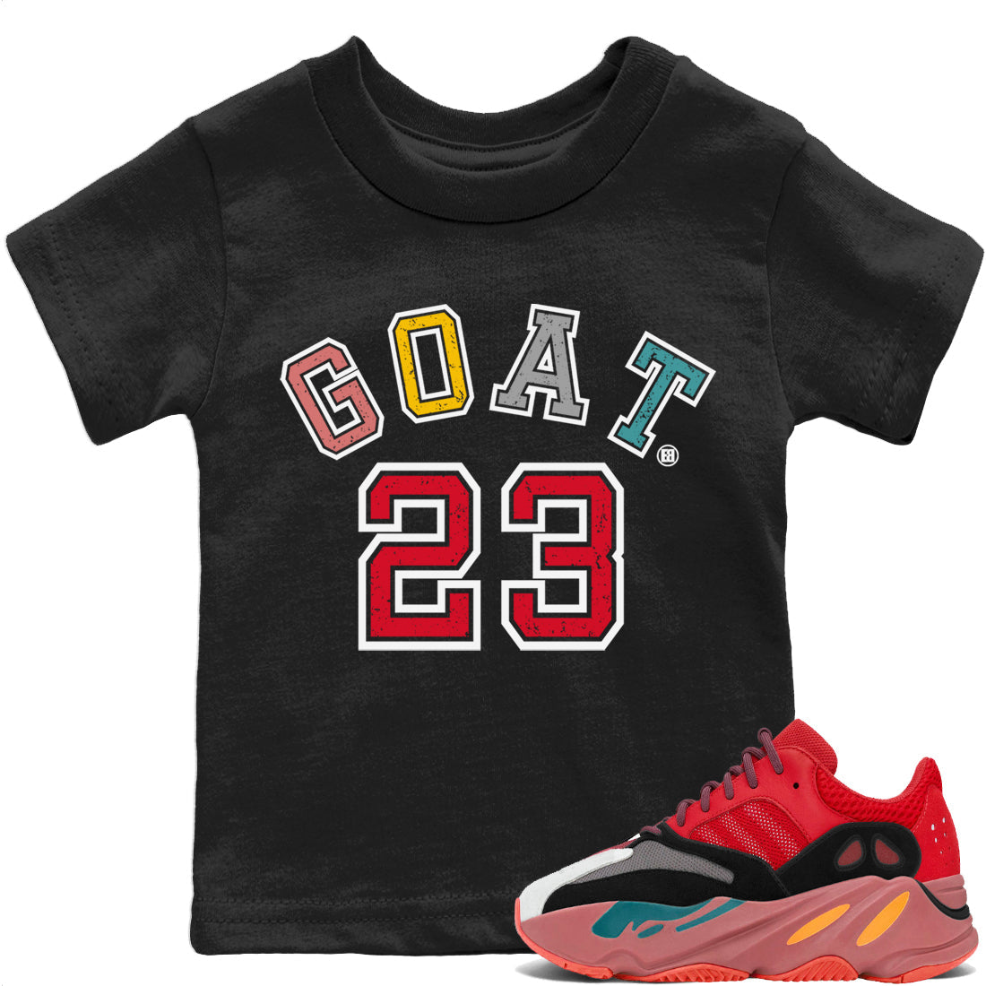Goat 23 Kids Tops - Yeezy 700 Hi-Res Red