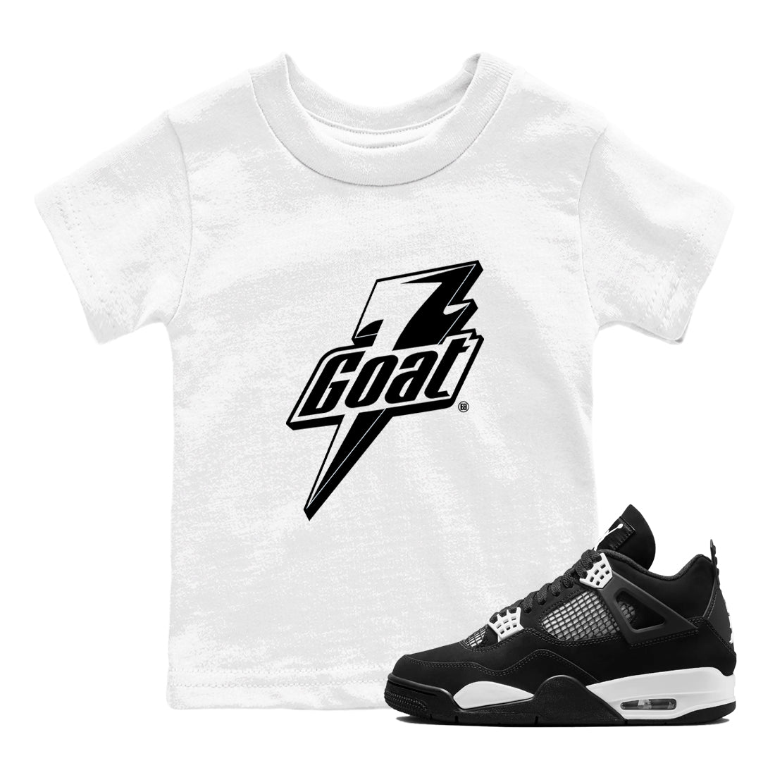 Goat snkmatch Tees Kids - Air Jordan 4 White Thunder