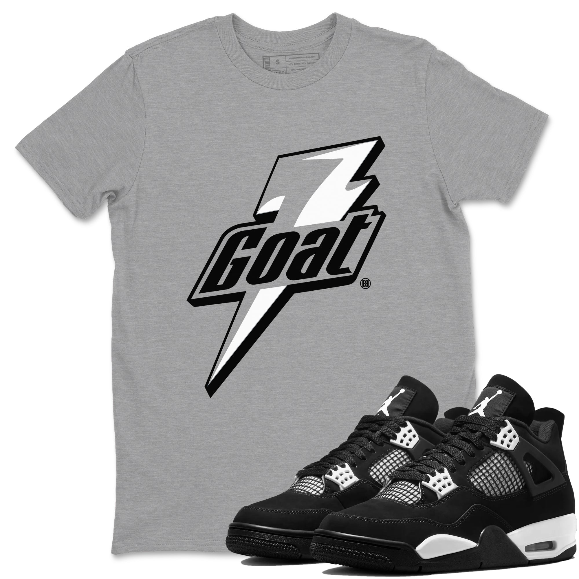 Goat snkmatch Tees - Air Jordan 4 White Thunder