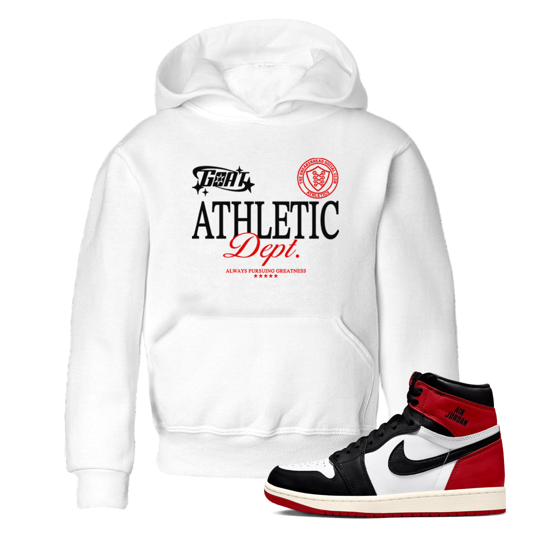 Goat Athletic Dept snkmatch Tees Kids - Air Jordan 1 Black Toe Reimagined