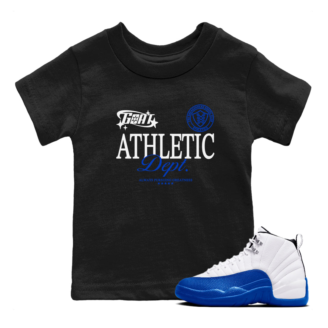 Goat Athletic Dept snkmatch Tees Kids - Air Jordan 12 Blueberry