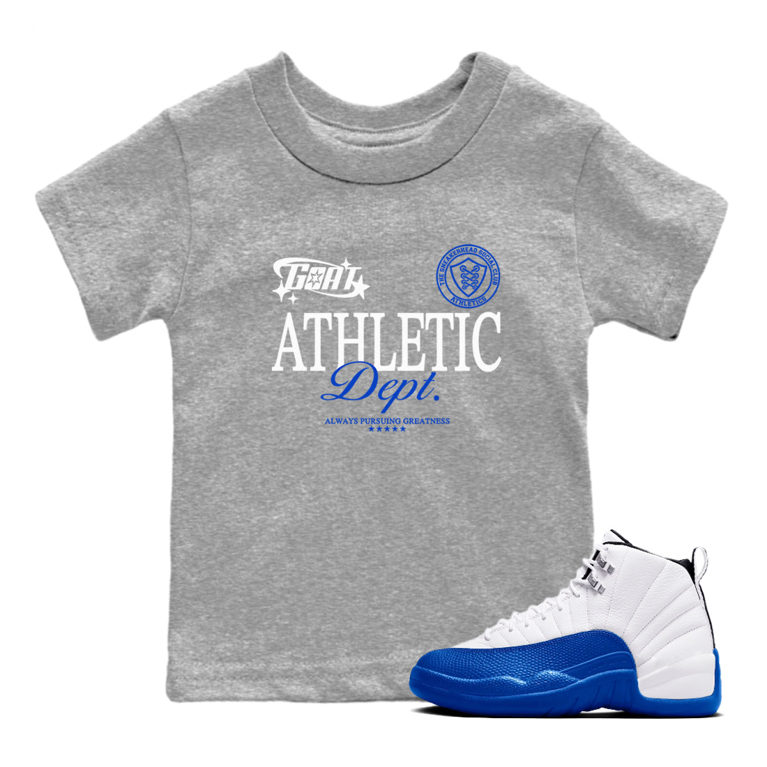 Goat Athletic Dept snkmatch Tees Kids - Air Jordan 12 Blueberry