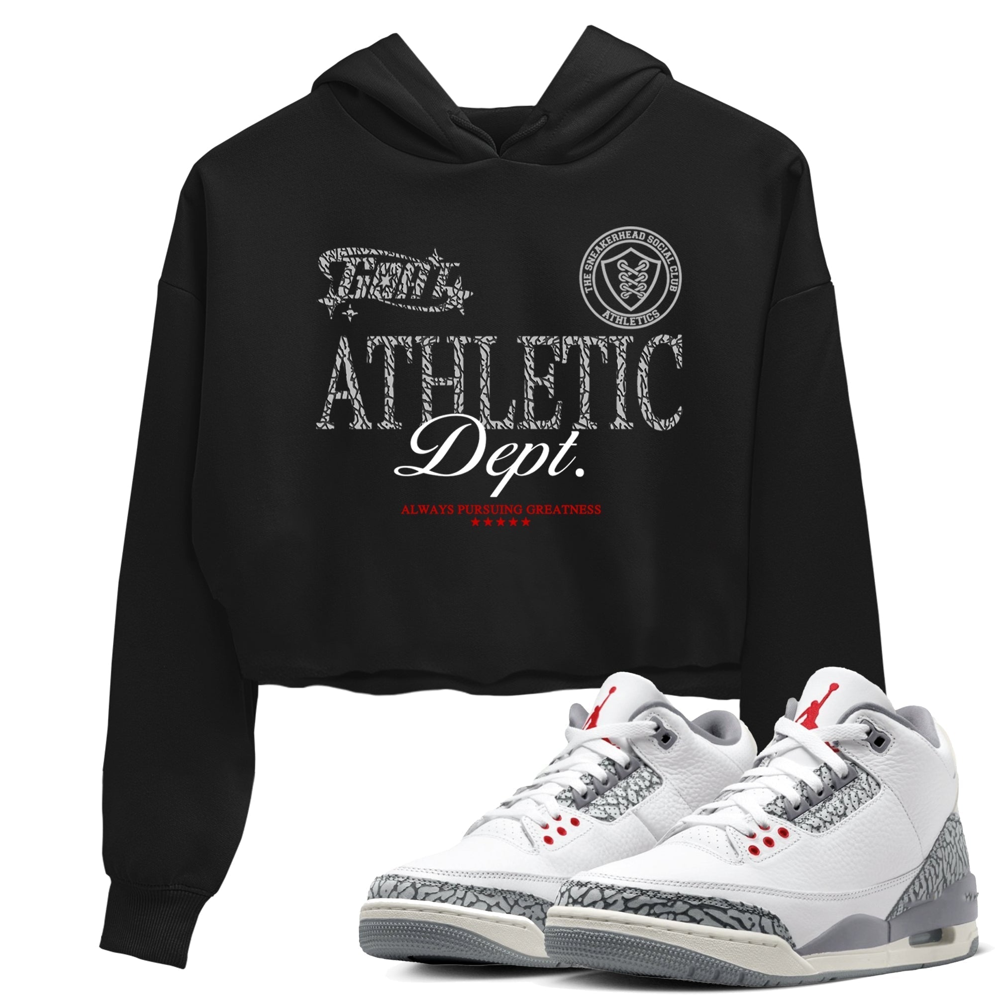 Goat Athletic Dept snkmatch Women's Top - Air Jordan 3 Cement Grey