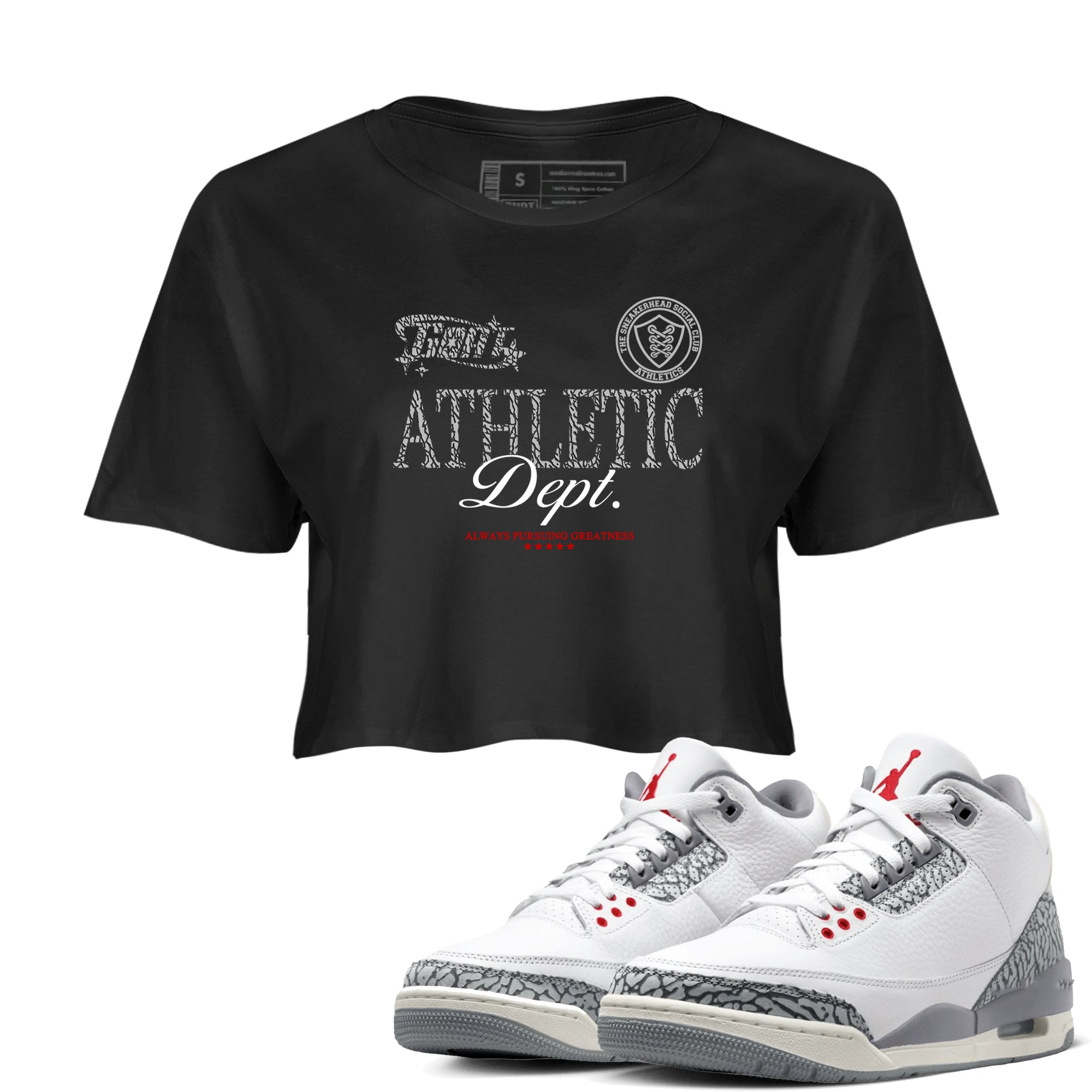 Goat Athletic Dept snkmatch Women's Top - Air Jordan 3 Cement Grey