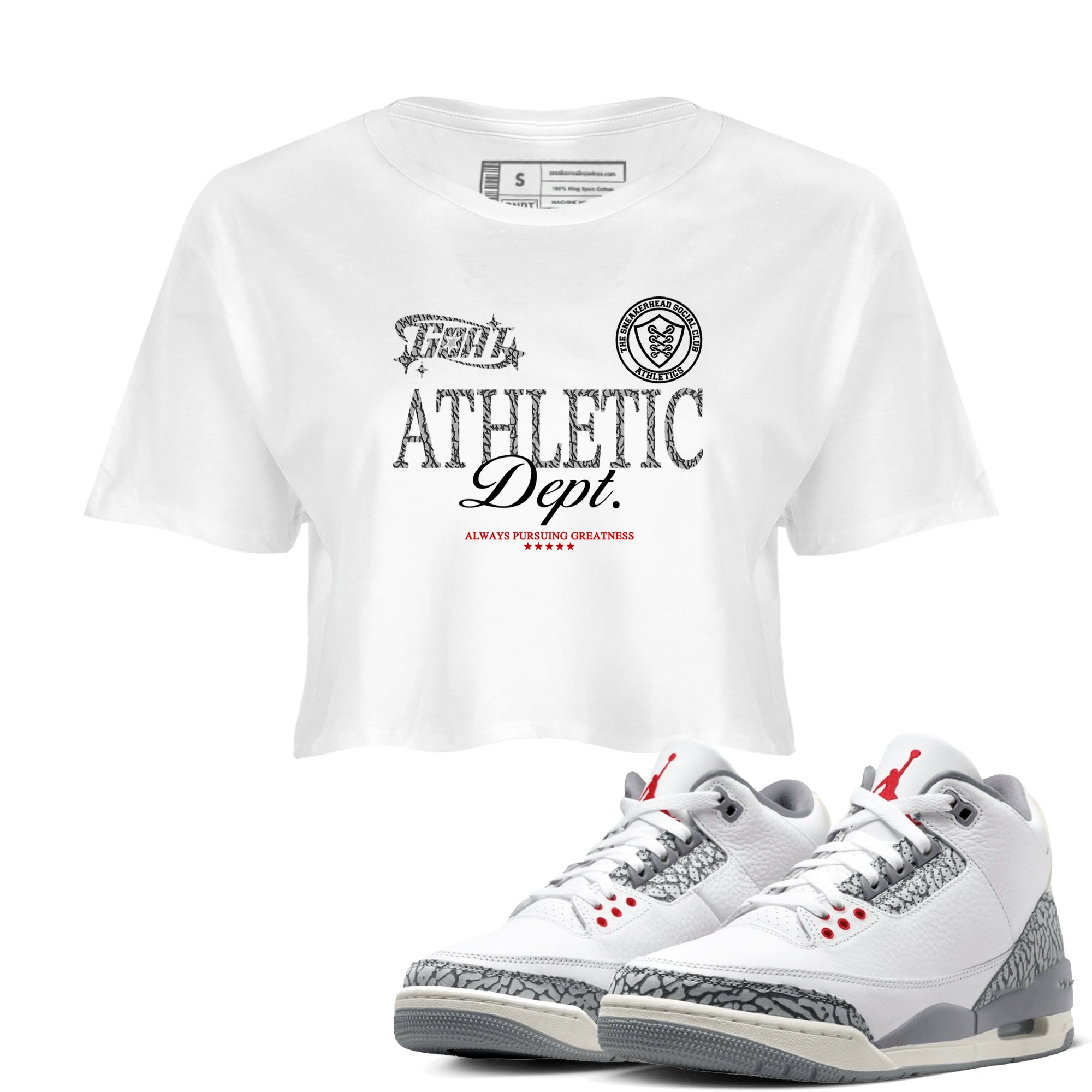 Goat Athletic Dept snkmatch Women's Top - Air Jordan 3 Cement Grey