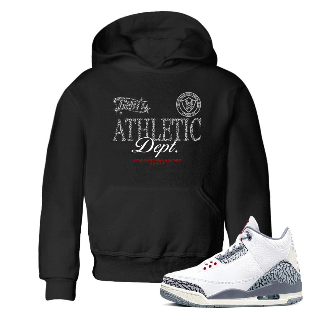 Goat Athletic Dept snkmatch Tees Kids - Air Jordan 3 Cement Grey