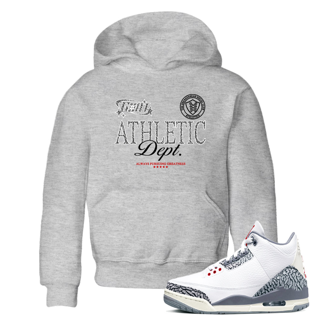 Goat Athletic Dept snkmatch Tees Kids - Air Jordan 3 Cement Grey