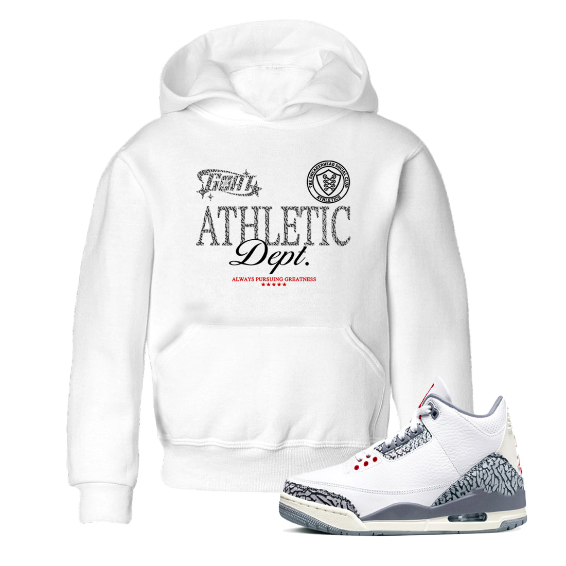 Goat Athletic Dept snkmatch Tees Kids - Air Jordan 3 Cement Grey