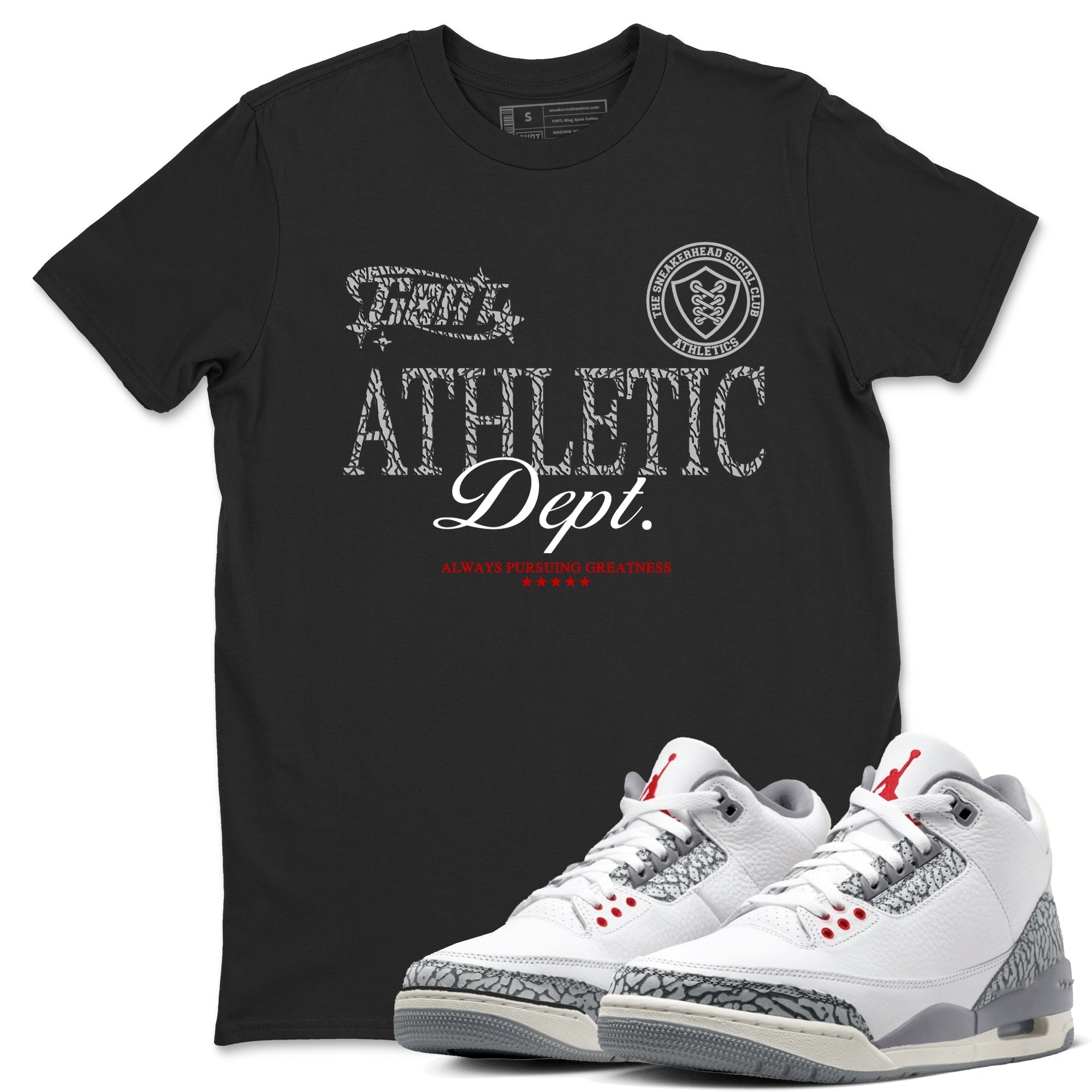 Goat Athletic Dept snkmatch Tees - Air Jordan 3 Cement Grey