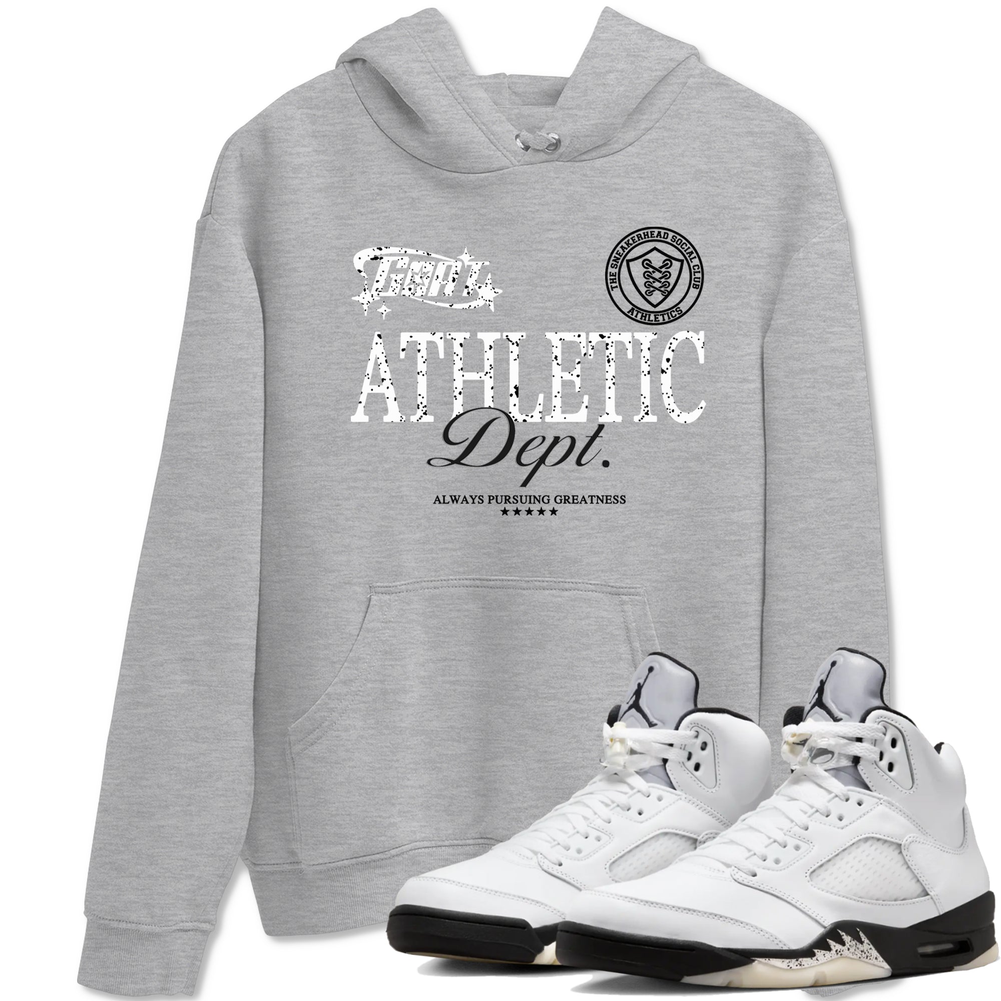 Goat Athletic Dept snkmatch Tees - Air Jordan 5 White Black
