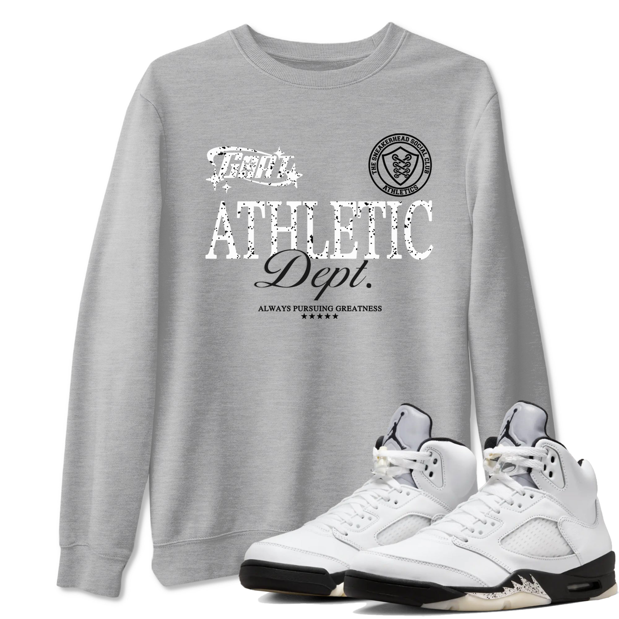 Goat Athletic Dept snkmatch Tees - Air Jordan 5 White Black
