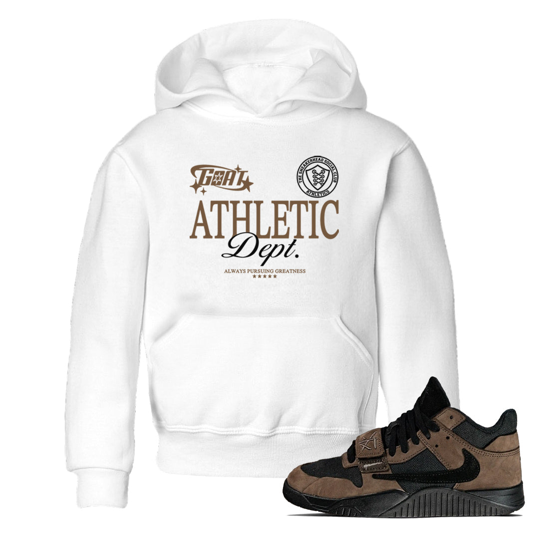 Goat Athletic Dept snkmatch Tees Kids - Jordan Jumpman Jack Travis Scott Dark Mocha