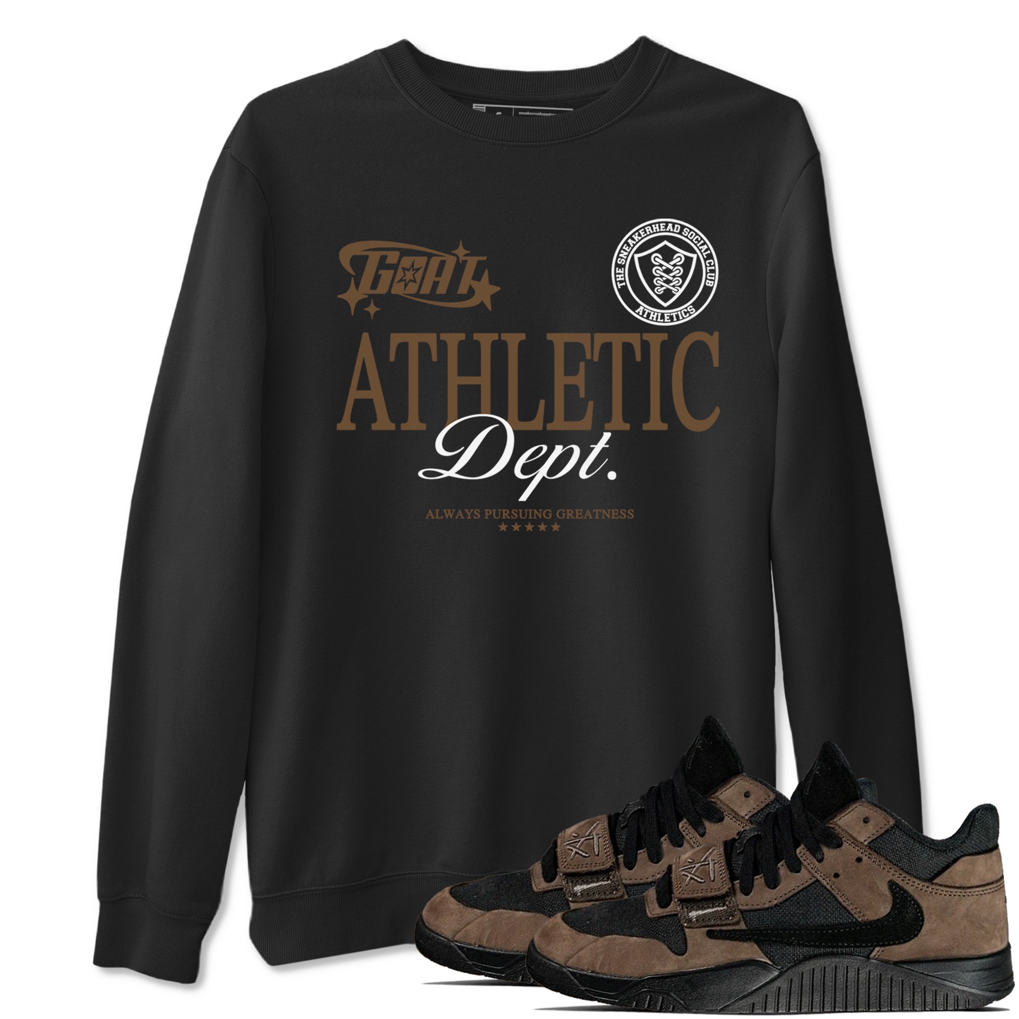 Goat Athletic Dept snkmatch Tees - Jordan Jumpman Jack Travis Scott Dark Mocha