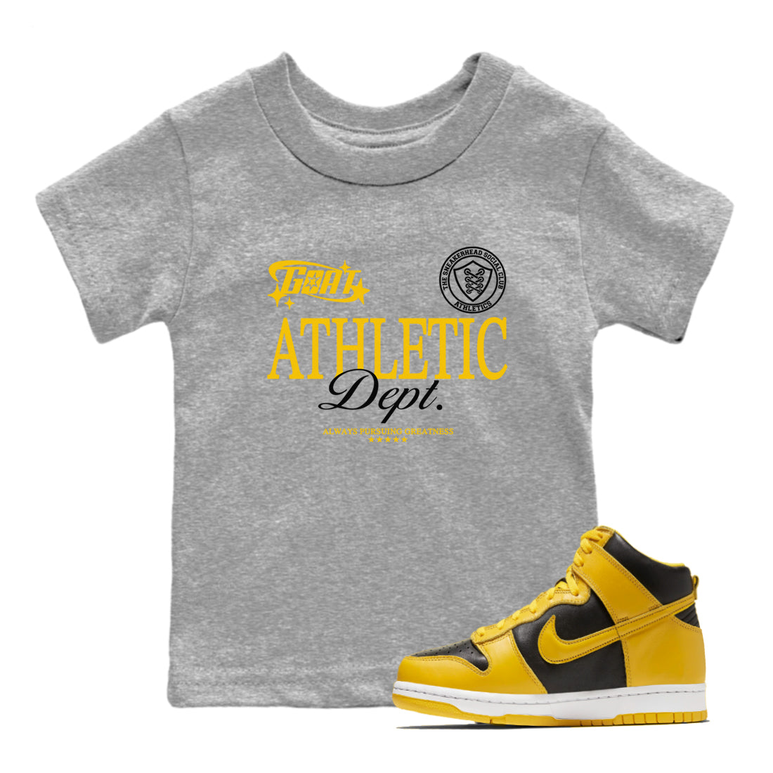 Goat Athletic Dept snkmatch Tees Kids - Dunk High Pollen
