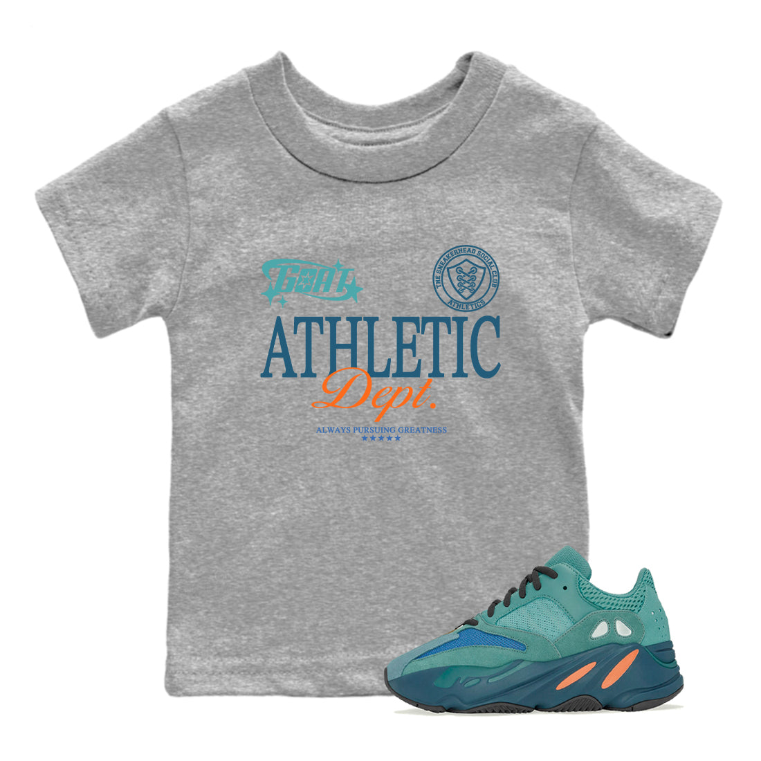 Goat Athletic Dept snkmatch Tees Kids - Yeezy 700 Faded Azure