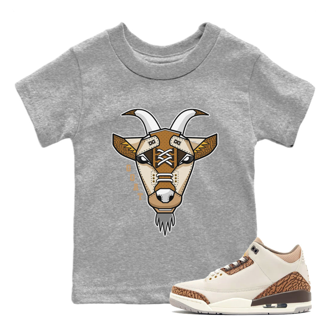 Goat Face Kids Tops - Air Jordan 3 Palomino