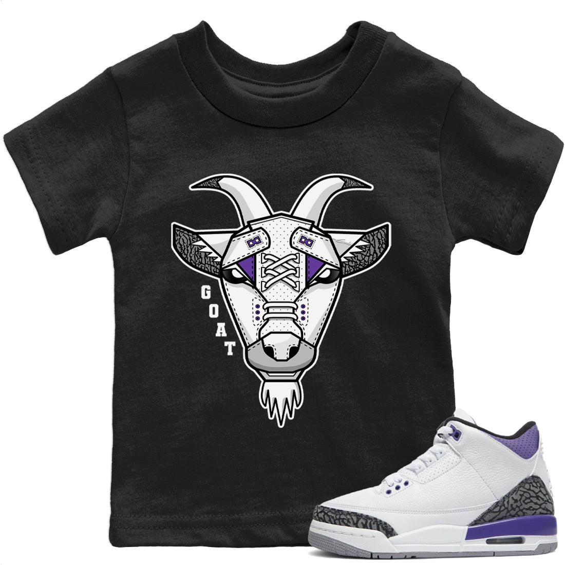 Goat Face Kids Tops - Air Jordan 3 Dark Iris