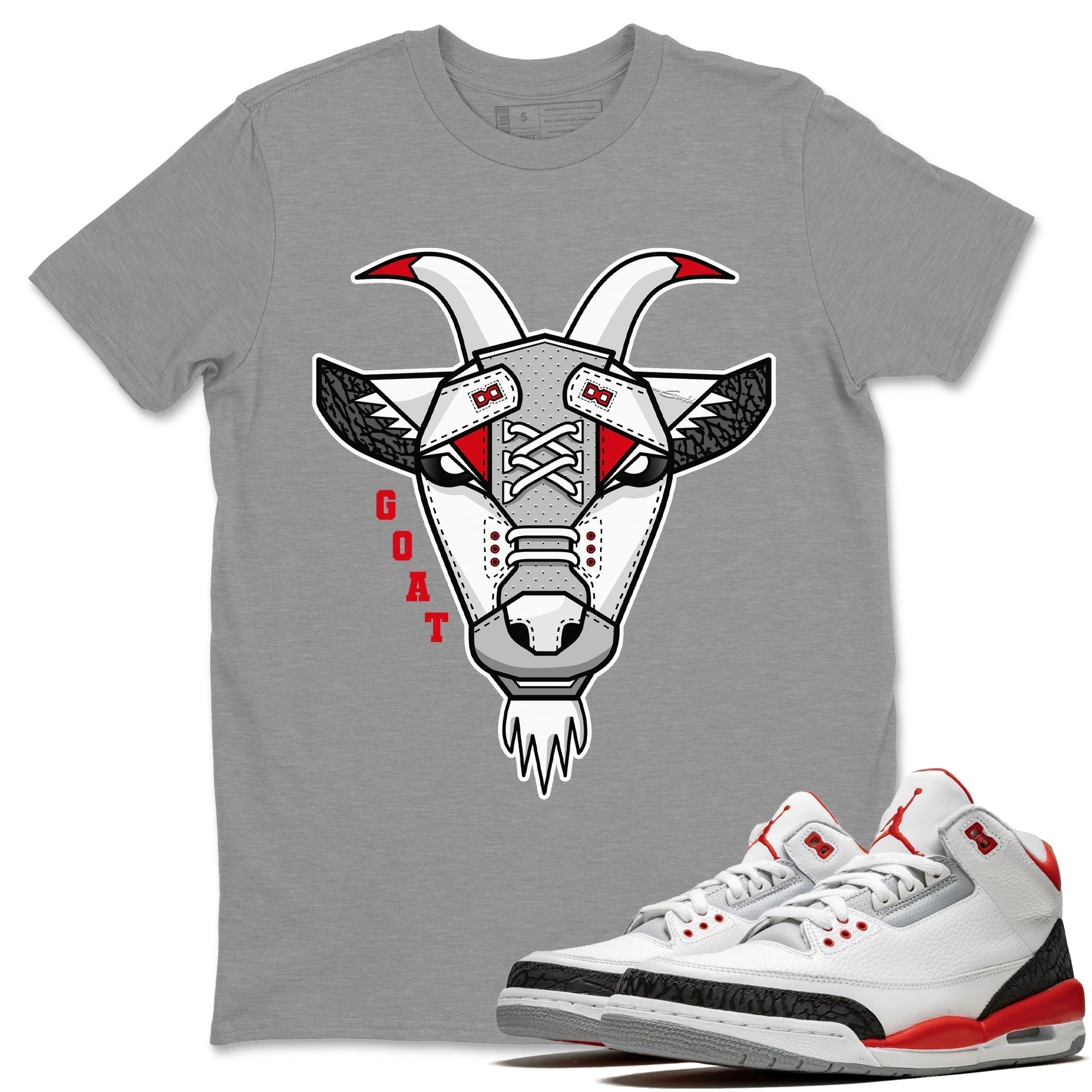 Goat Face Unisex Tops - Air Jordan 3 Fire Red