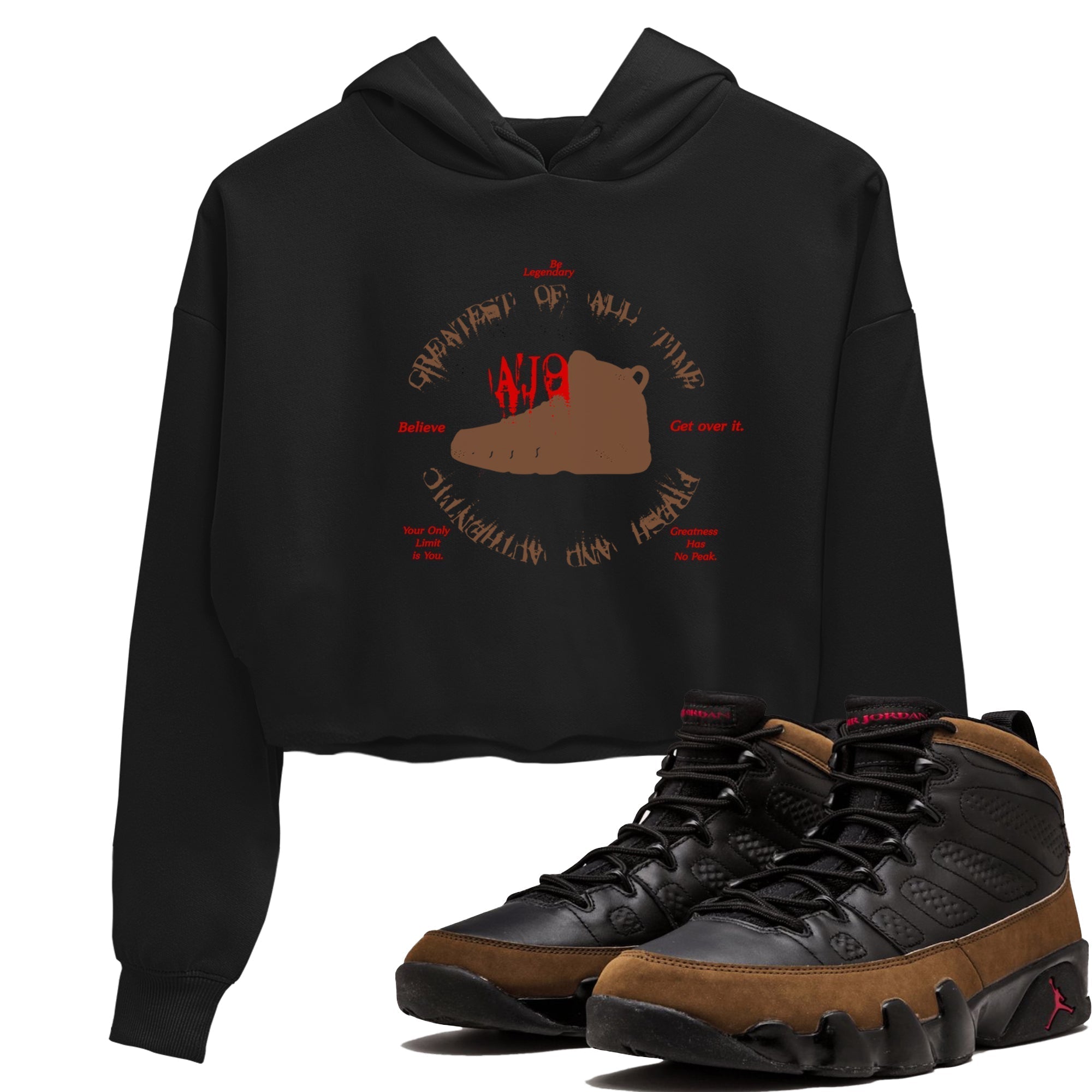 Goat Kick snkmatch Women's Top - Air Jordan 9 Olive