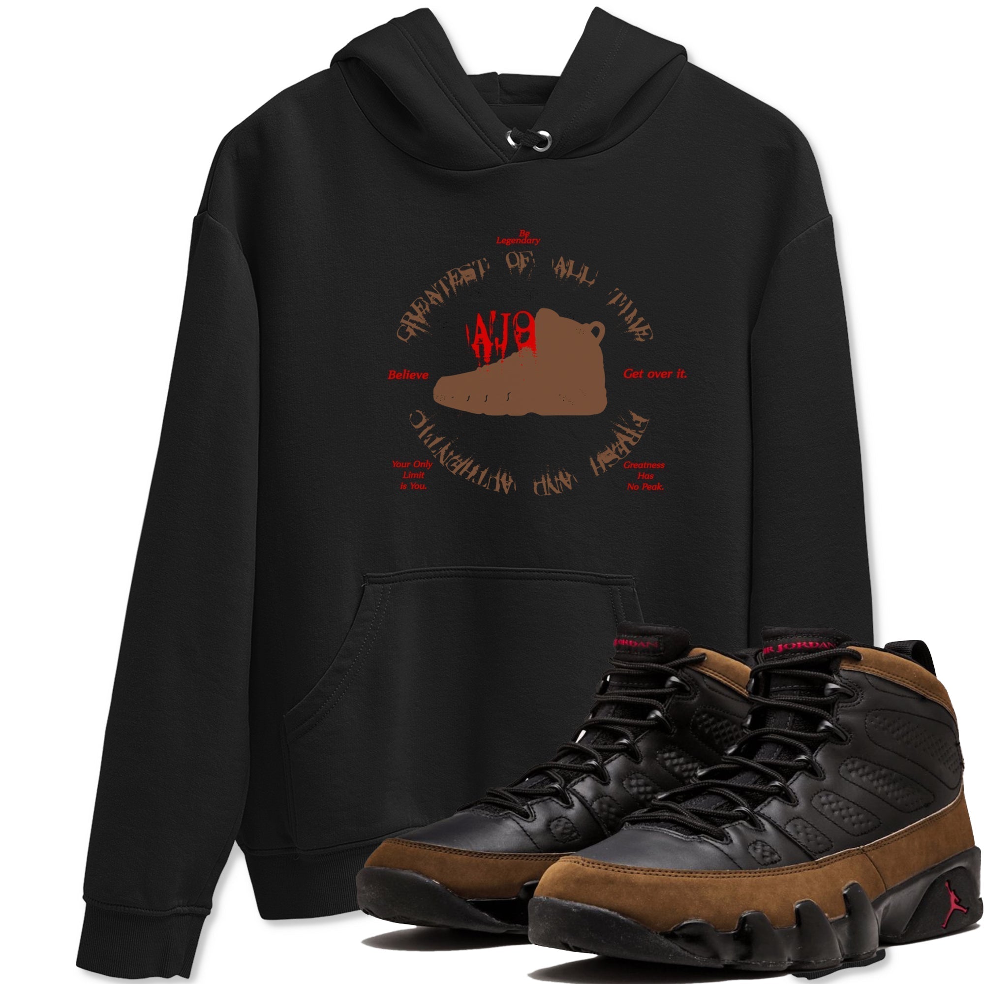 Goat Kick snkmatch Tees - Air Jordan 9 Olive