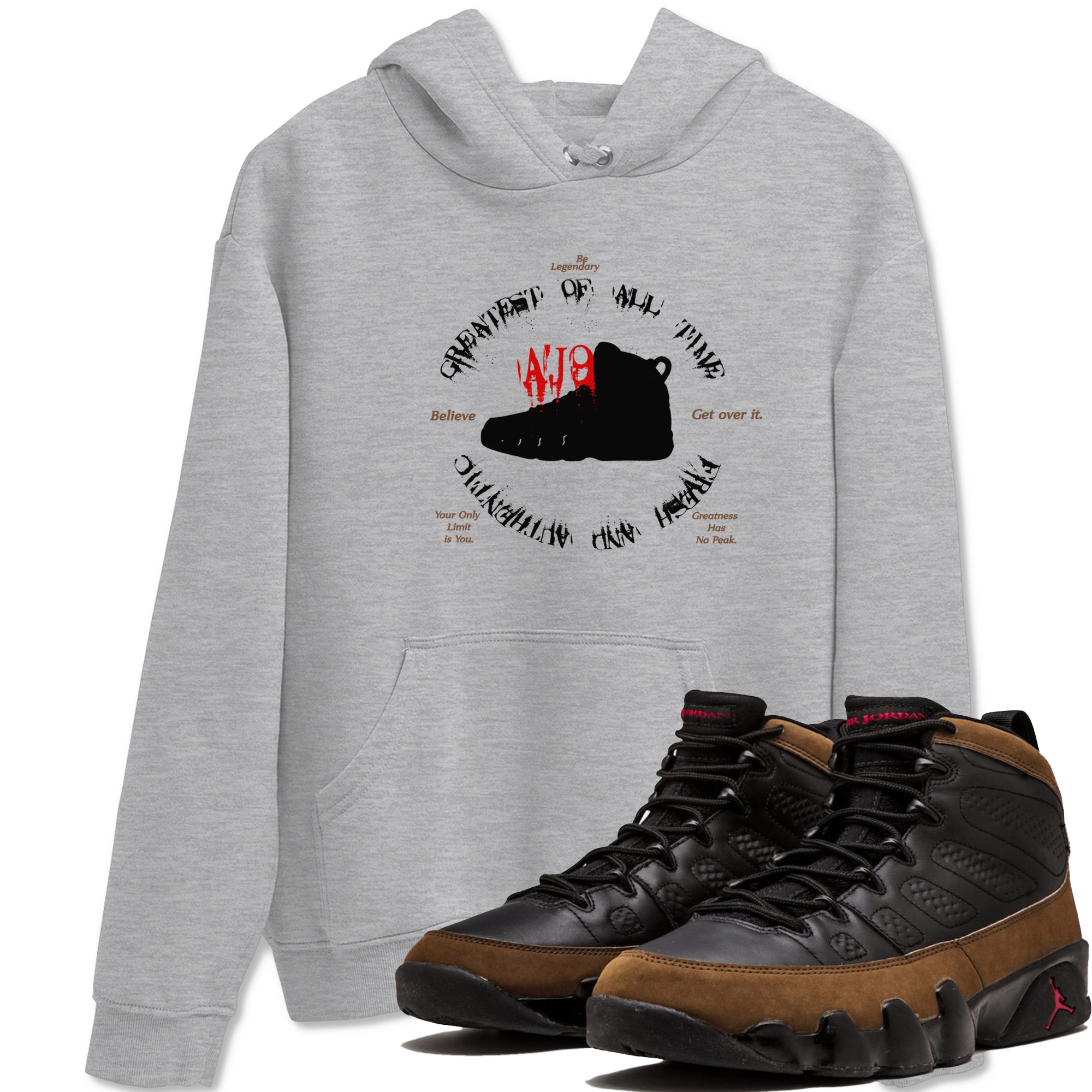 Goat Kick snkmatch Tees - Air Jordan 9 Olive