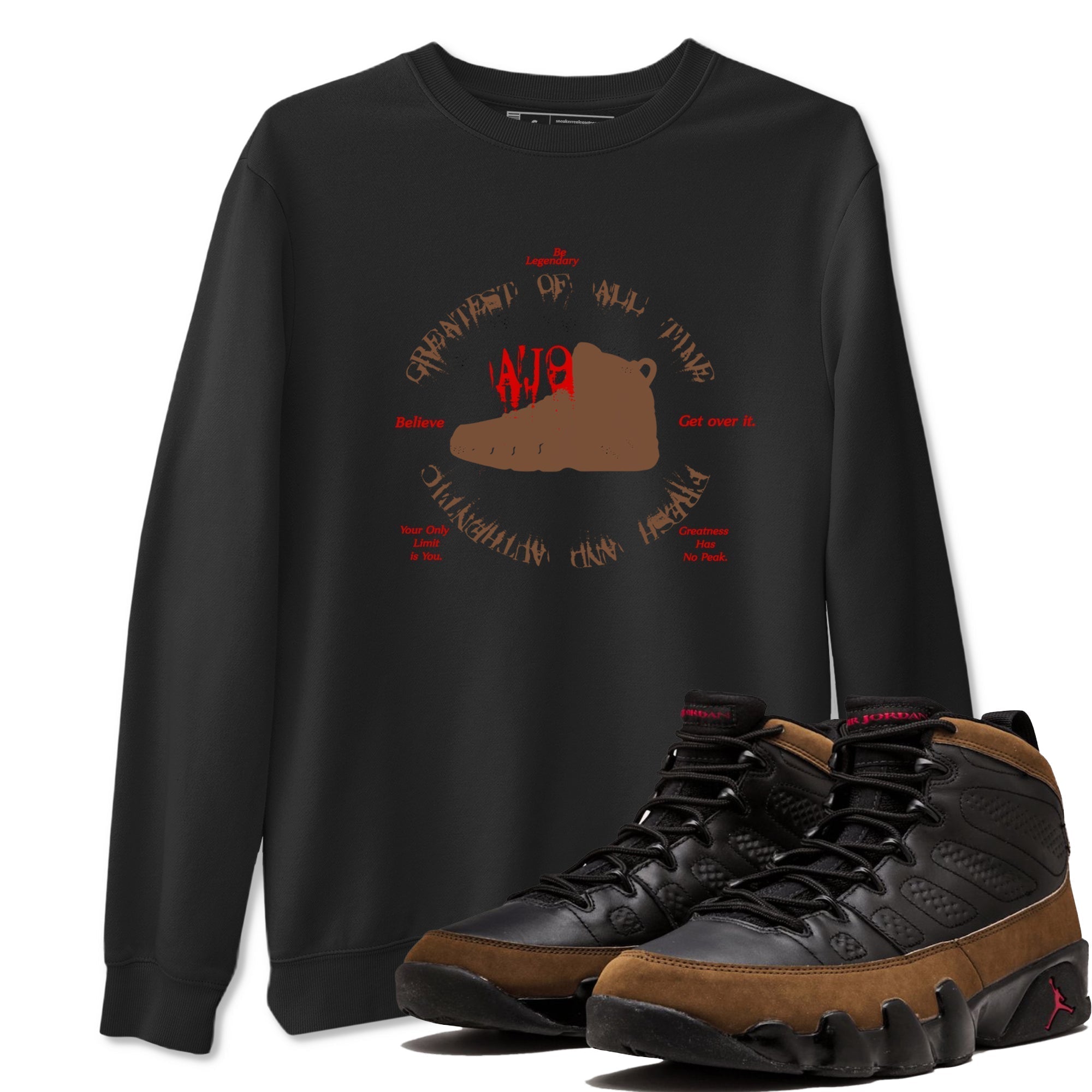 Goat Kick snkmatch Tees - Air Jordan 9 Olive