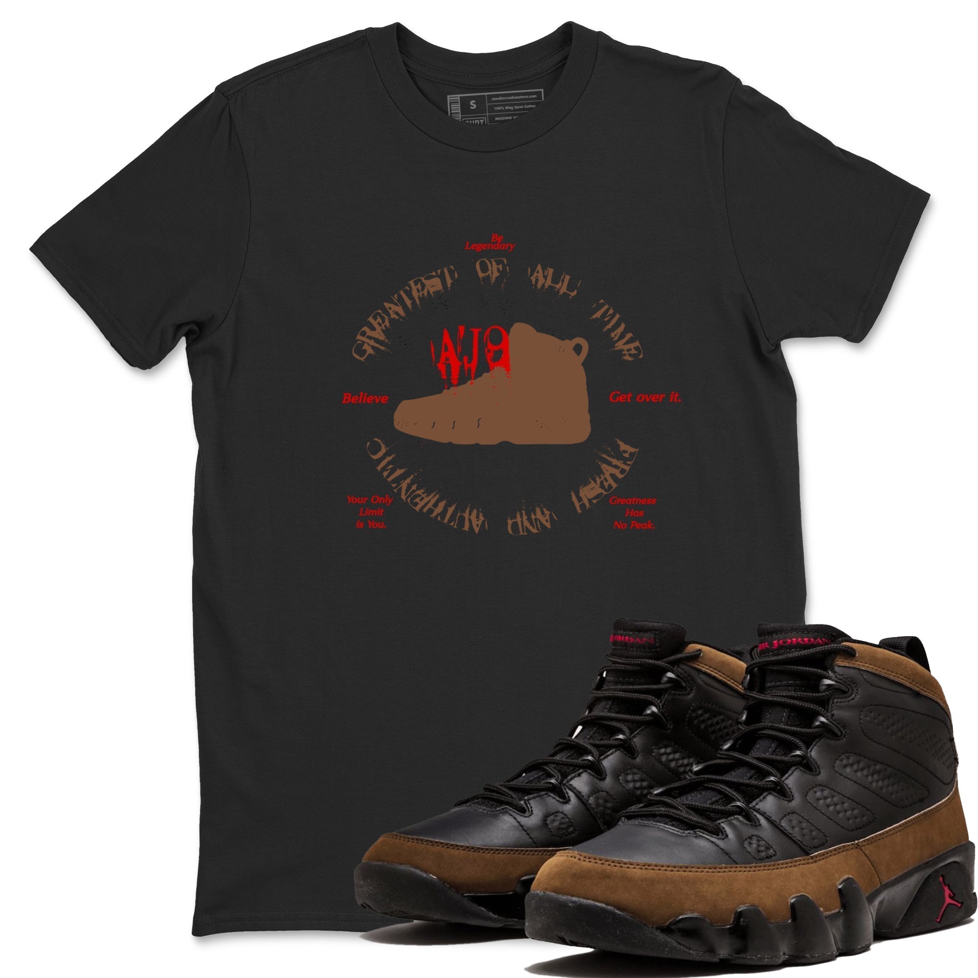 Goat Kick snkmatch Tees - Air Jordan 9 Olive
