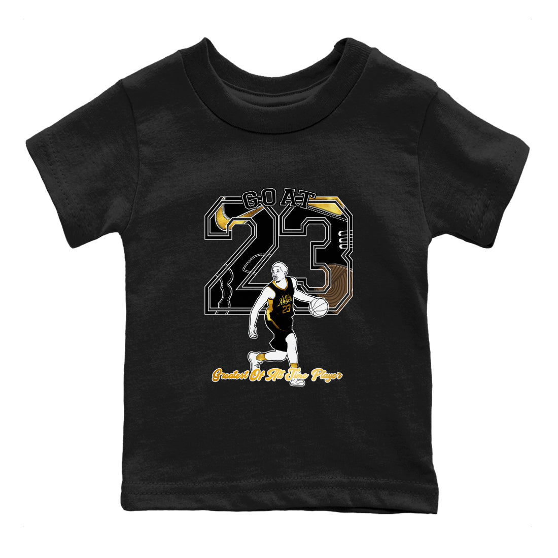 Goat Player snkmatch Tees Kids - Air Jordan 1 Black Metallic Gold