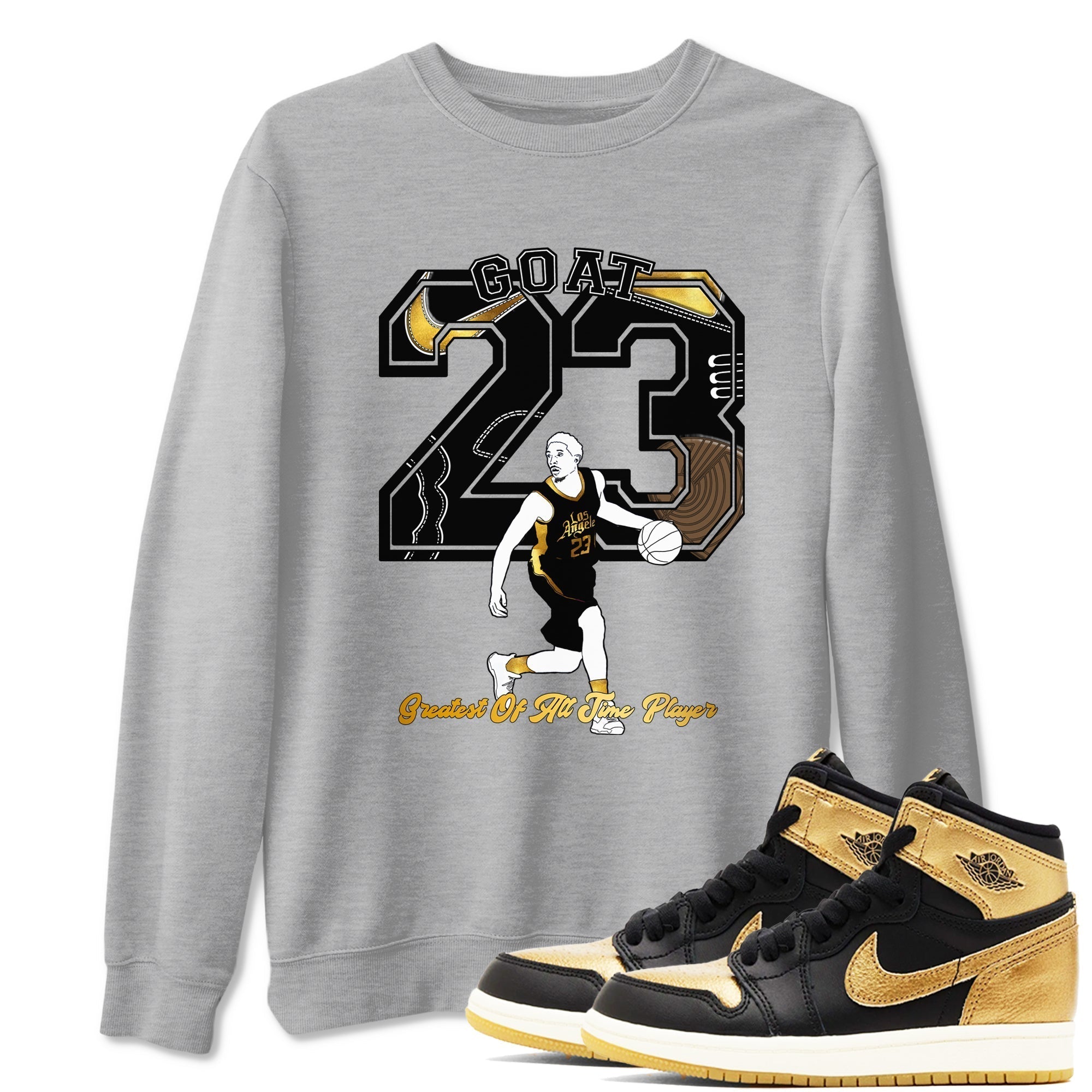 Goat Player snkmatch Tees - Air Jordan 1 Black Metallic Gold