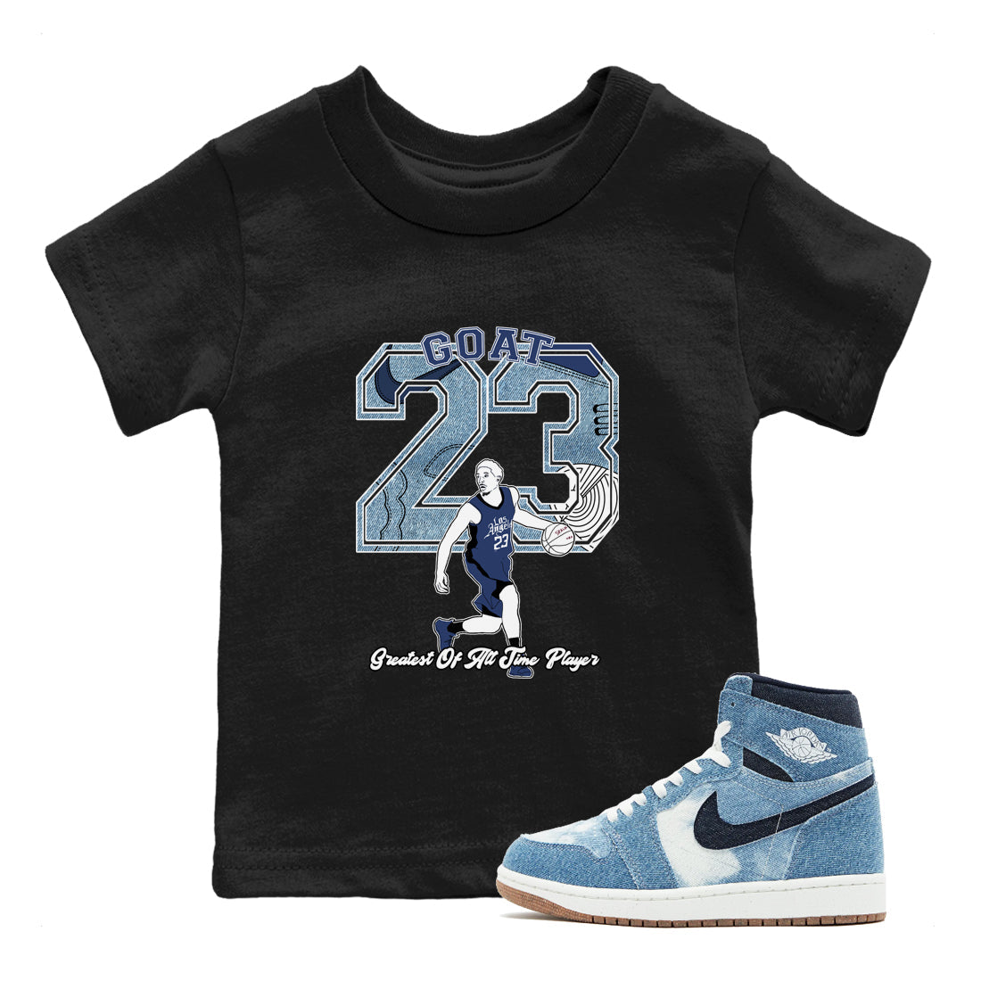 Goat Player snkmatch Tees Kids - Air Jordan 1 Denim 2024