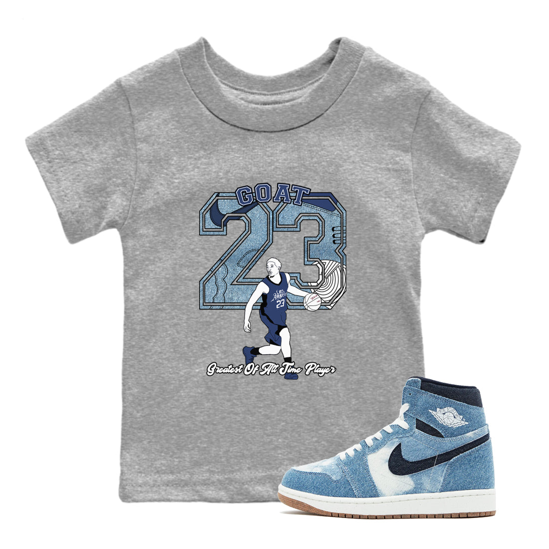 Goat Player snkmatch Tees Kids - Air Jordan 1 Denim 2024
