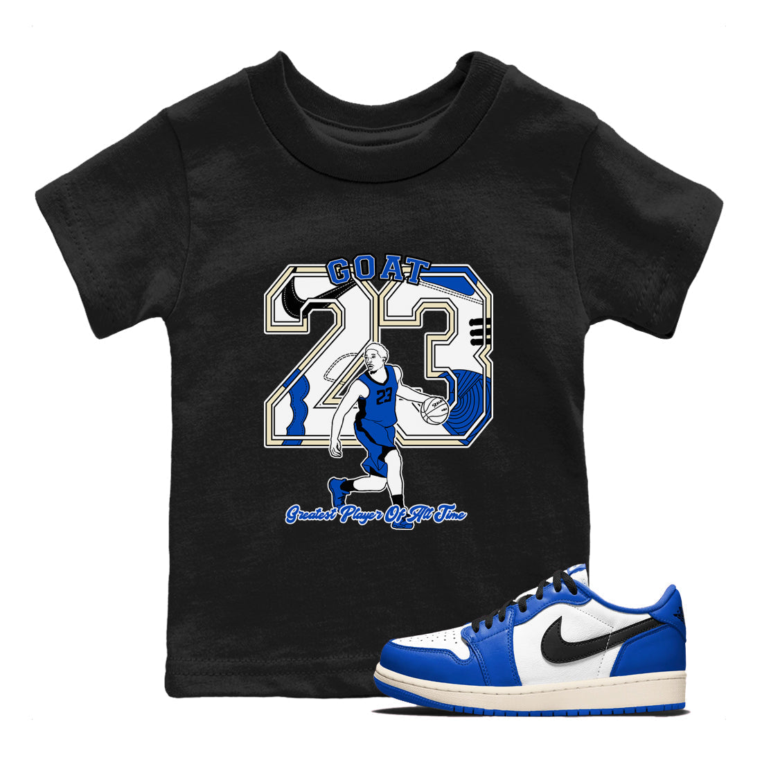 Goat Player snkmatch Tees Kids - Air Jordan 1 Game Royal