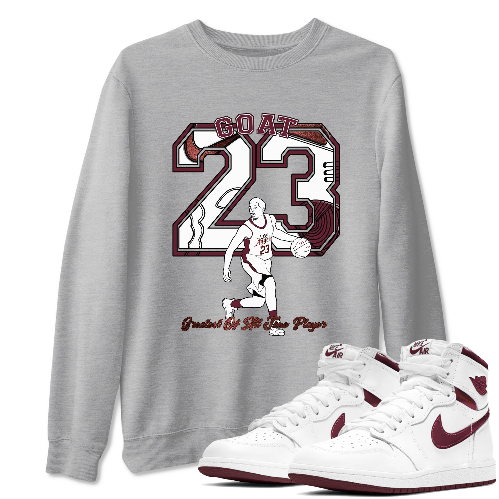 Goat Player snkmatch Tees - Air Jordan 1 Metallic Burgundy