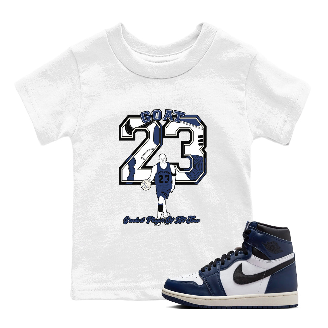 Goat Player snkmatch Tees Kids - Air Jordan 1 Midnight Navy