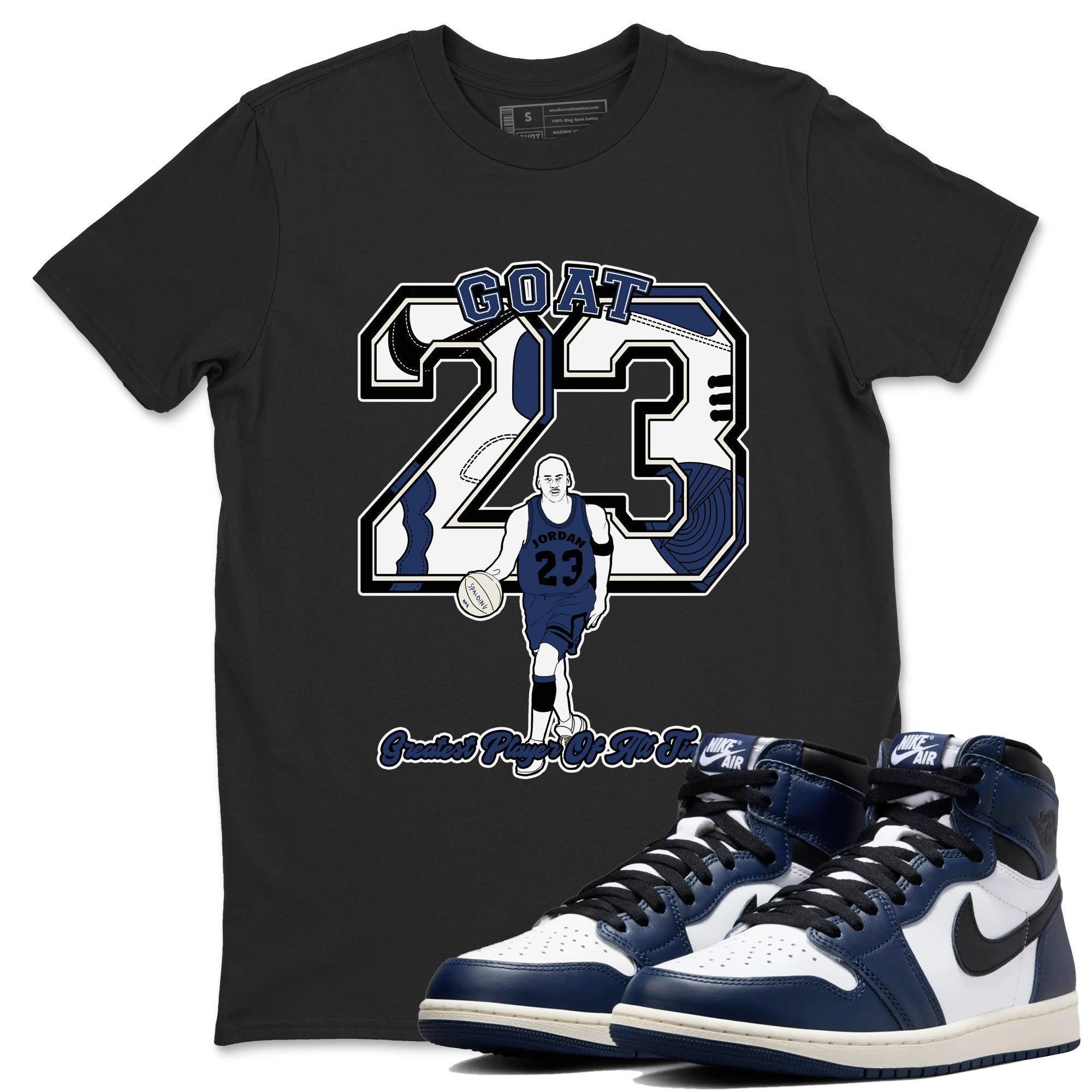 Goat Player snkmatch Tees - Air Jordan 1 Midnight Navy
