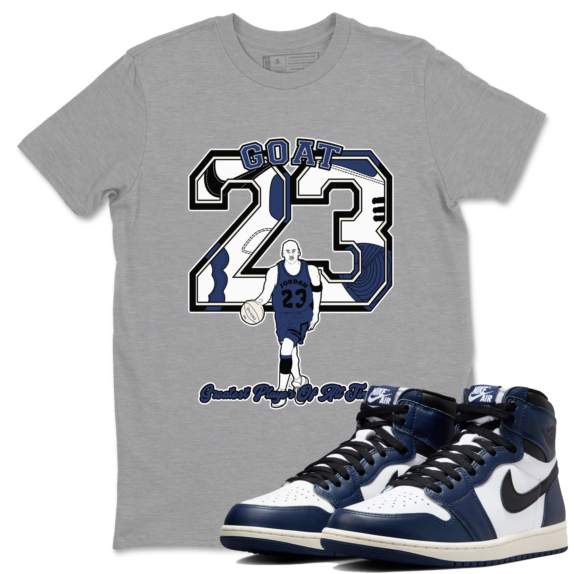 Goat Player snkmatch Tees - Air Jordan 1 Midnight Navy