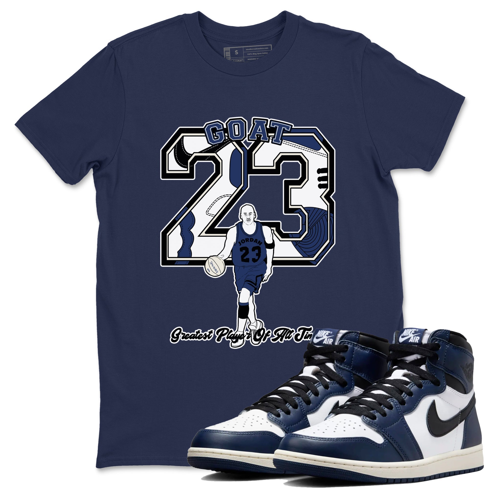 Goat Player snkmatch Tees - Air Jordan 1 Midnight Navy