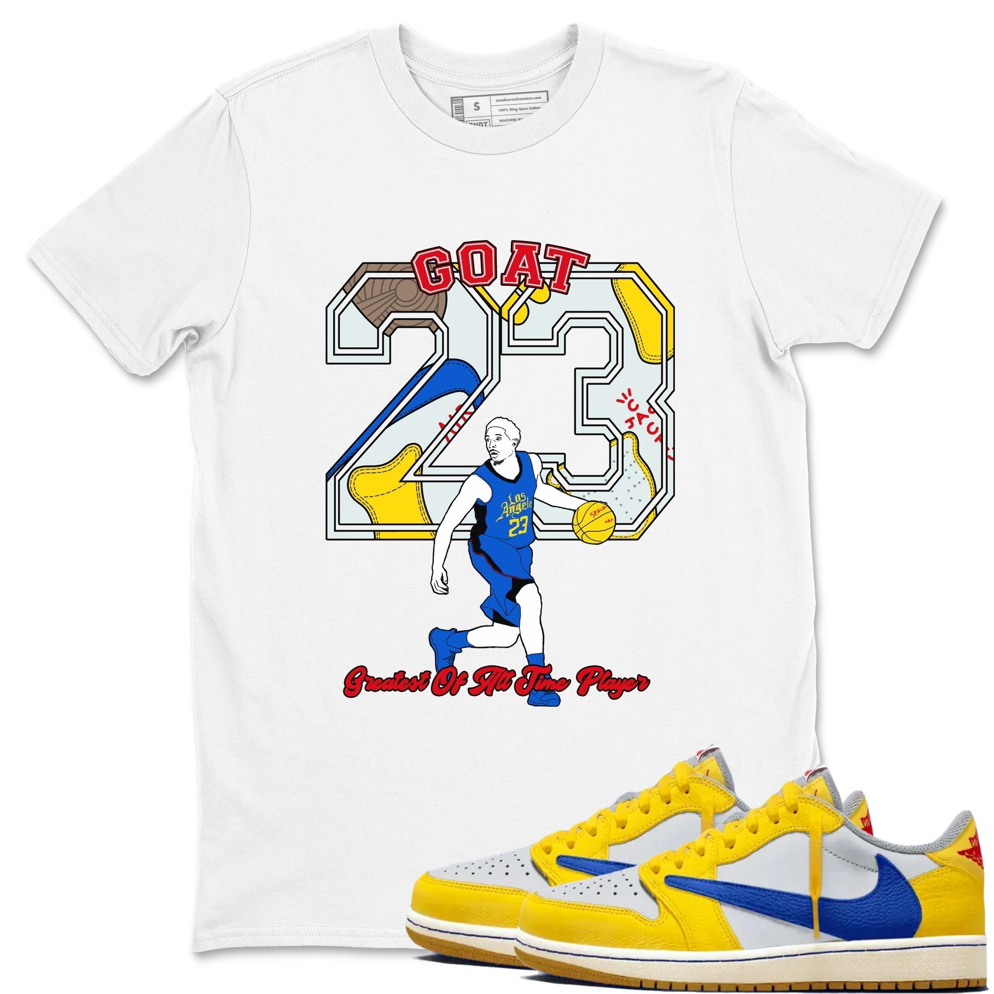 Goat Player snkmatch Tees - Air Jordan 1 Travis Scott Canary