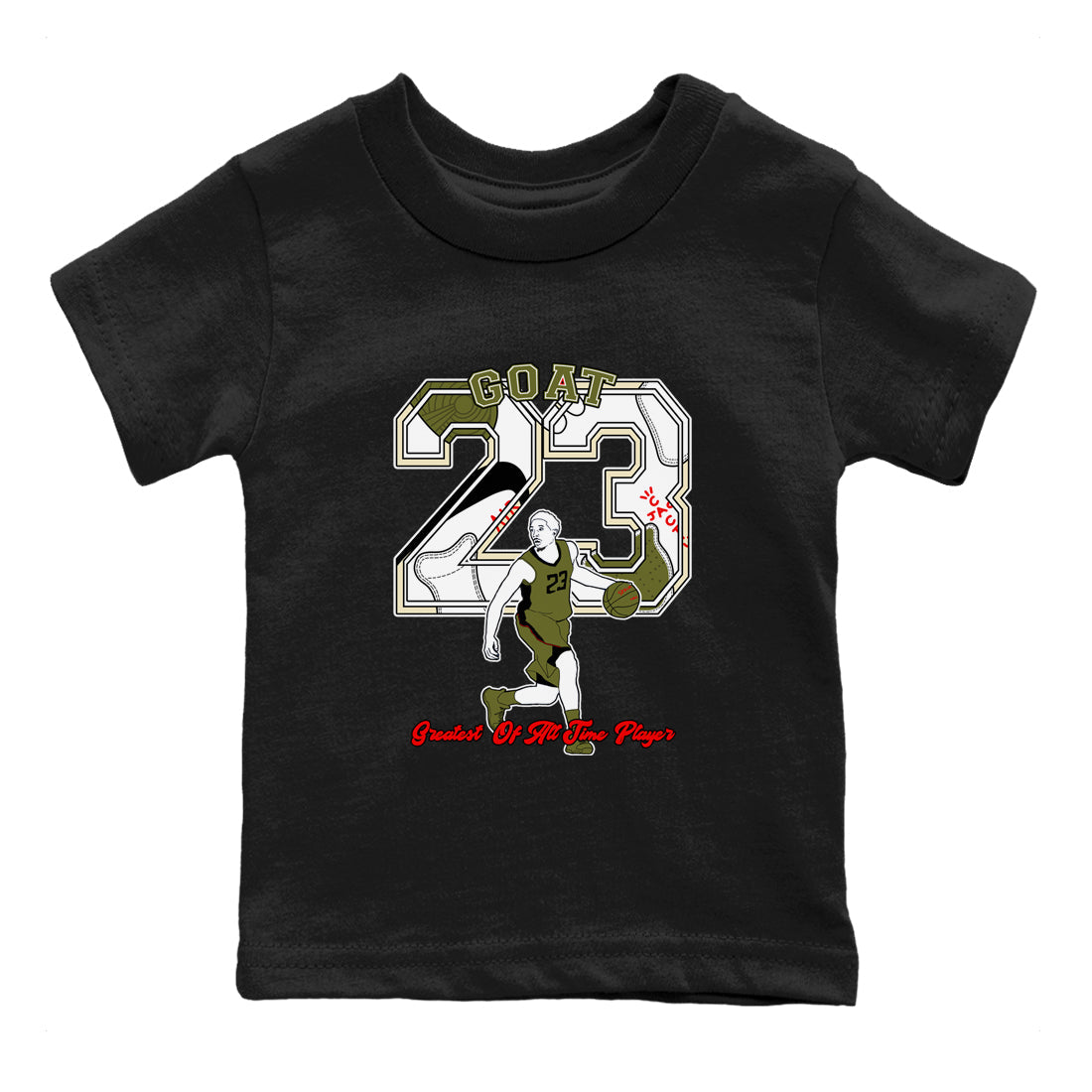 Goat Player snkmatch Tees Kids - Air Jordan 1 Travis Scott Medium Olive