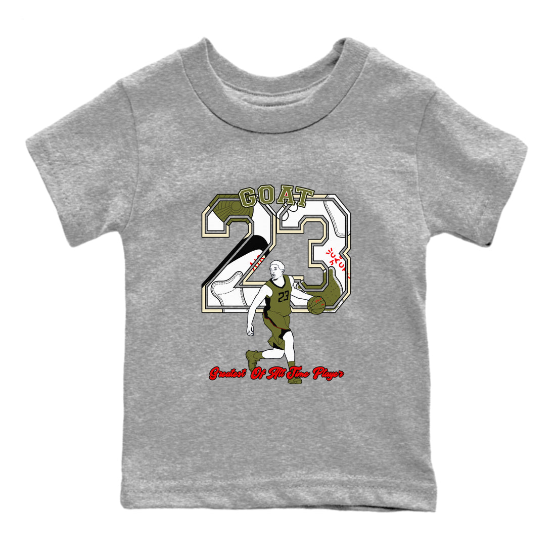 Goat Player snkmatch Tees Kids - Air Jordan 1 Travis Scott Medium Olive