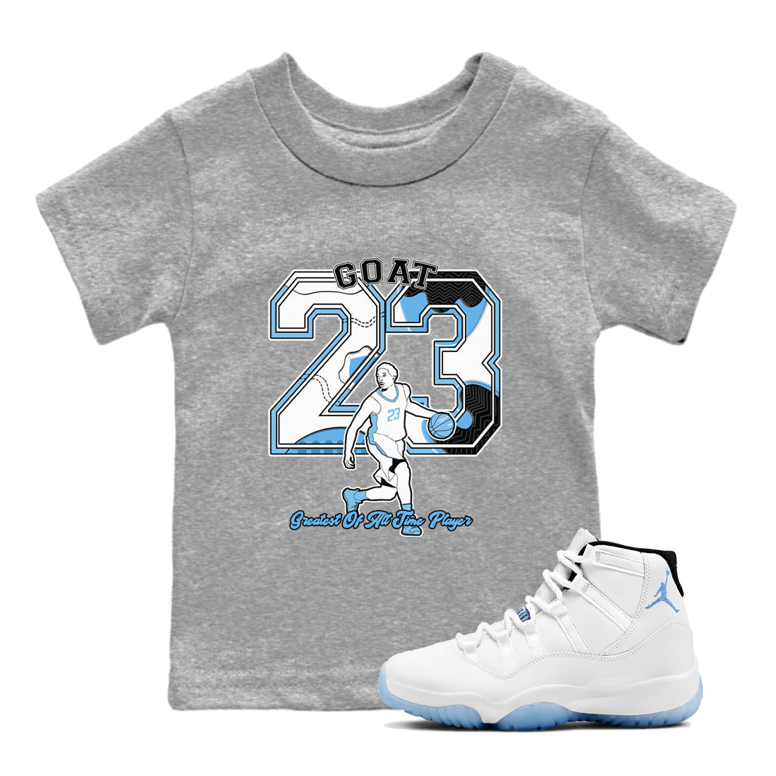 Goat Player snkmatch Tees Kids - Air Jordan 11 Legend Blue