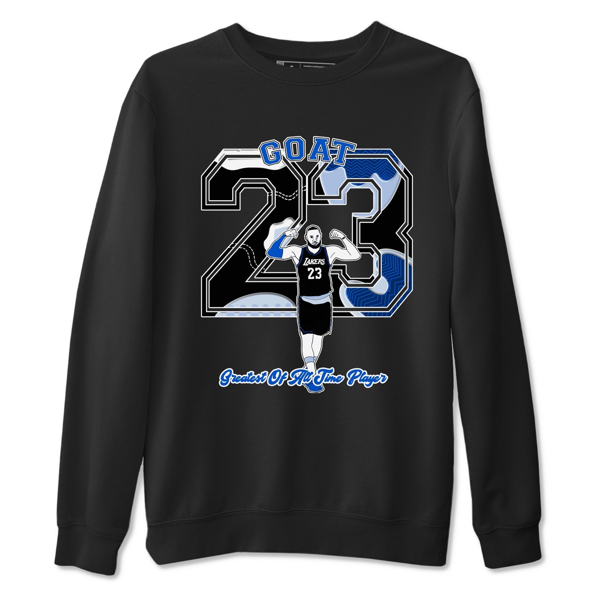 Goat Player snkmatch Tees - Air Jordan 11 Black and Varsity Royal