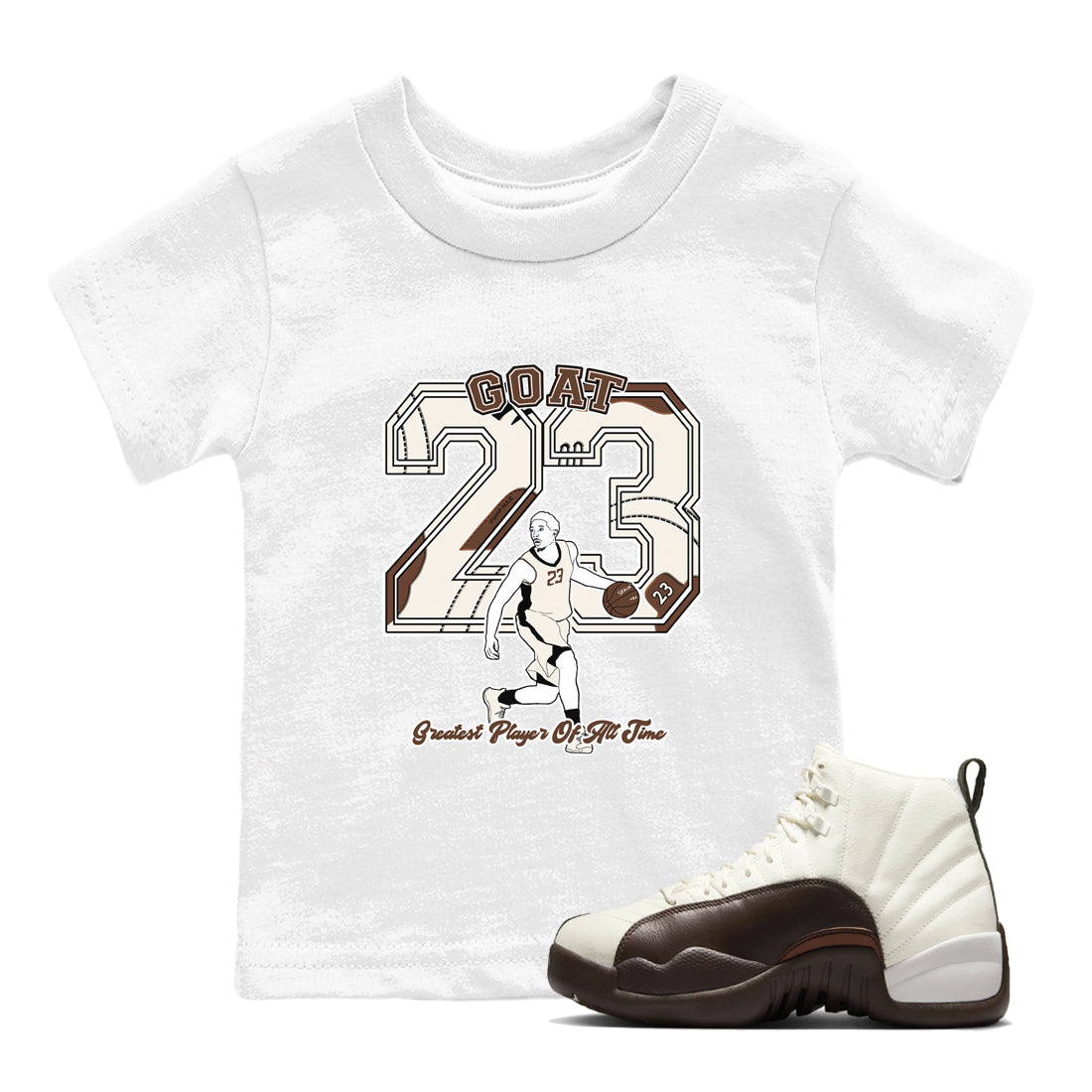 Goat Player snkmatch Tees Kids - Air Jordan 12 Baroque Brown