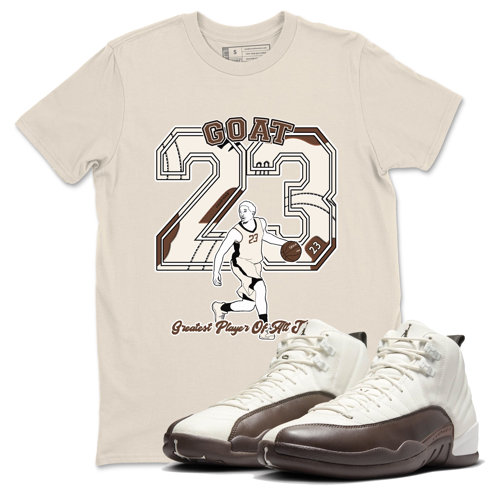Goat Player snkmatch Tees - Air Jordan 12 Baroque Brown