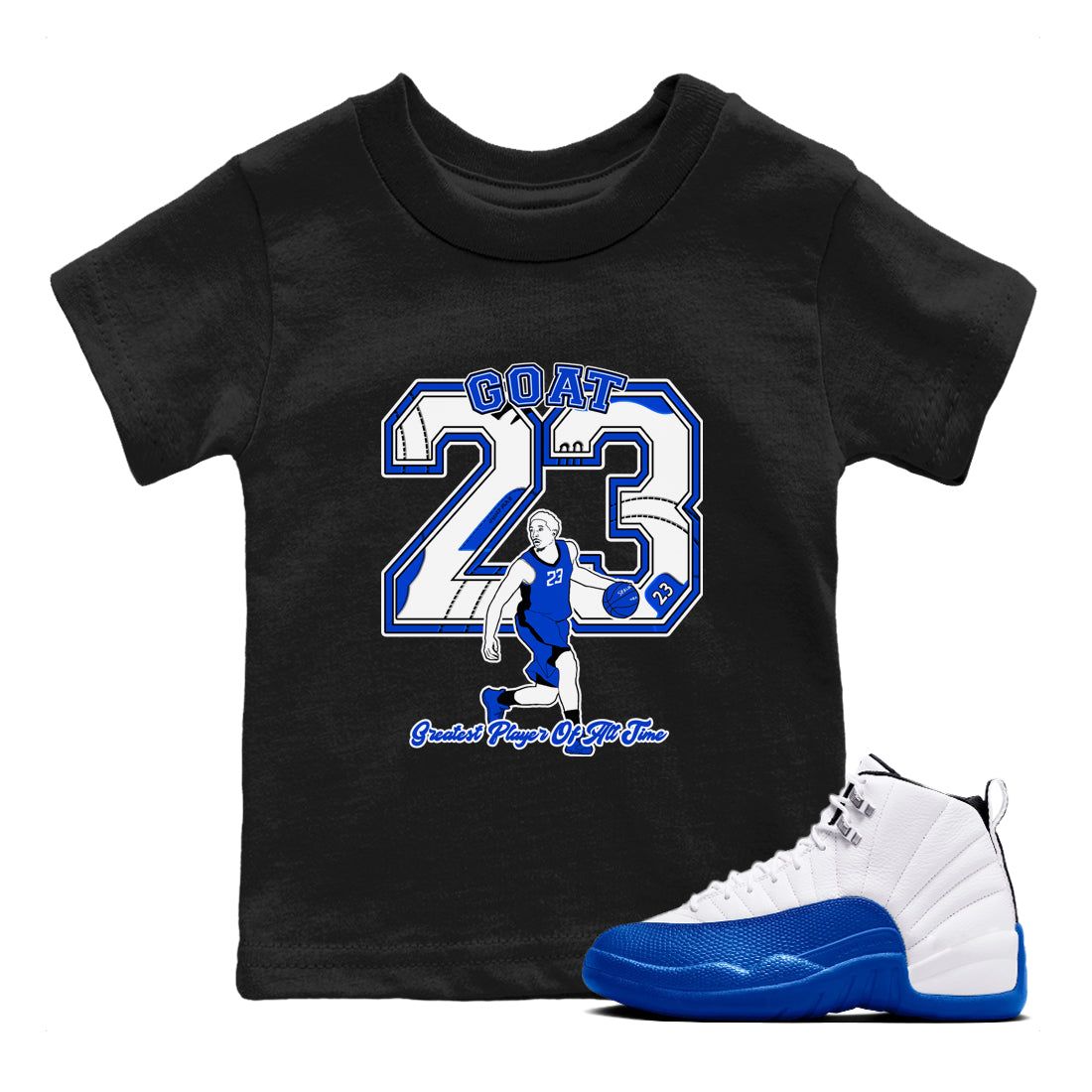 Goat Player snkmatch Tees Kids - Air Jordan 12 Blueberry