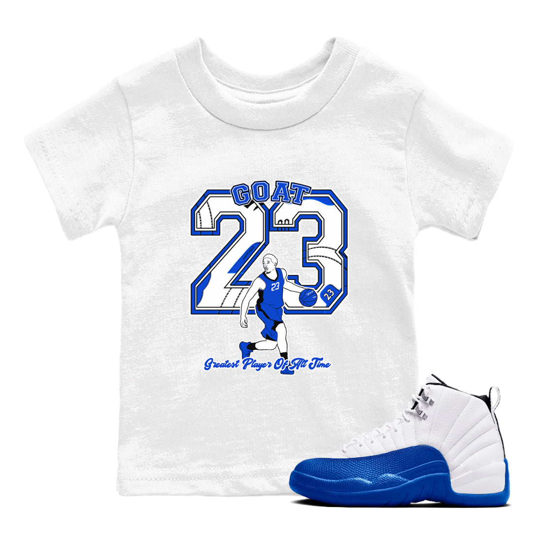 Goat Player snkmatch Tees Kids - Air Jordan 12 Blueberry