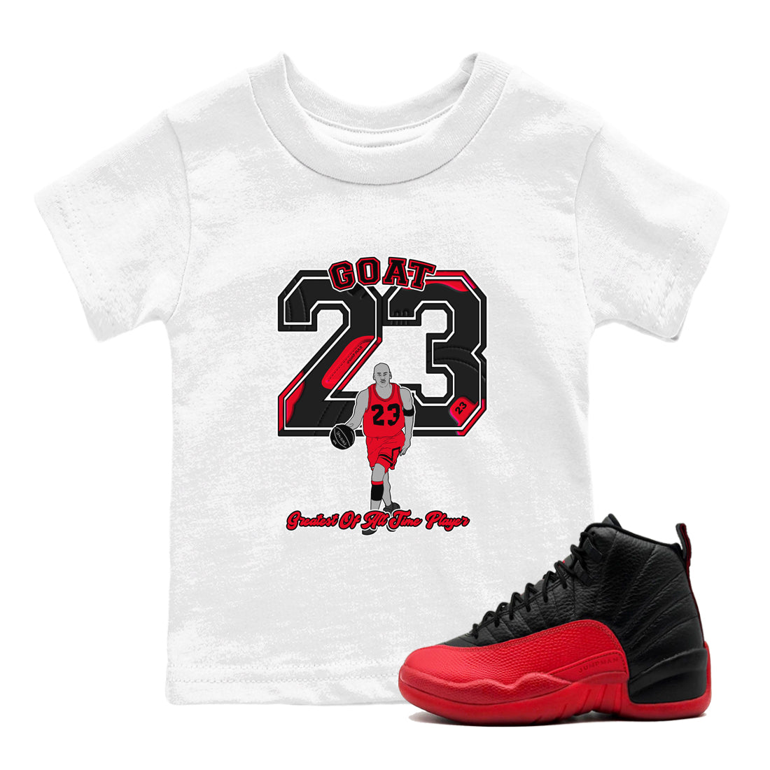 Goat Player snkmatch Tees Kids - Air Jordan 12 Flu Game